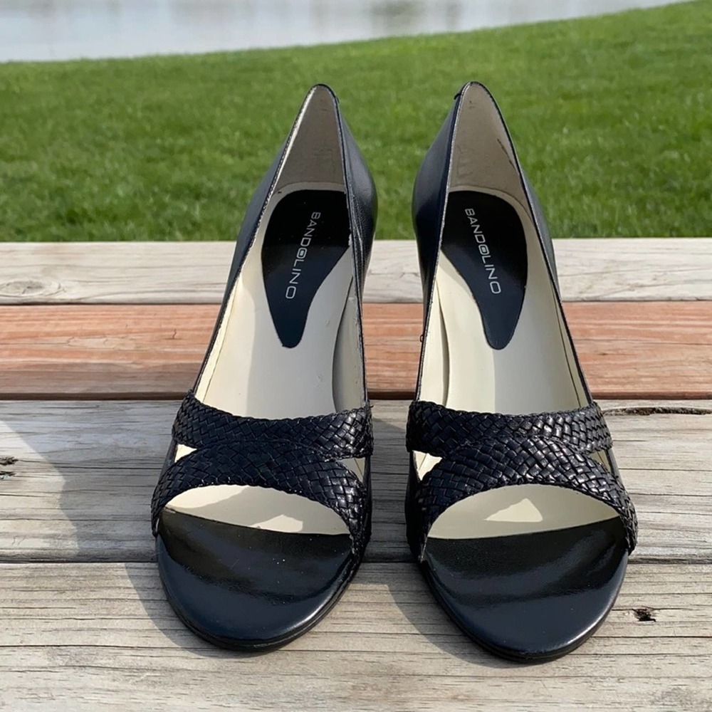 Bandolino Black Woven Strap Heels